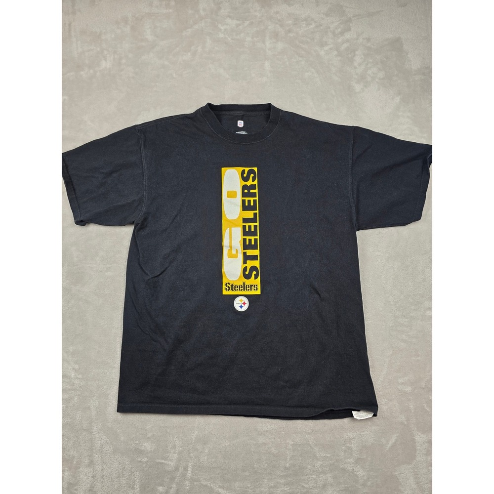 NFL VF Imagewear Pittsburgh Steelers T-Shirt Mens XL Black Go Steelers Graphic